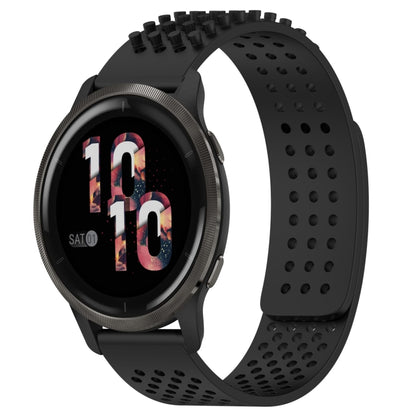 For Garmin Venu 2 22mm Holes Breathable 3D Dots Silicone Watch Band(Black) - Watch Bands by PMC Jewellery | Online Shopping South Africa | PMC Jewellery