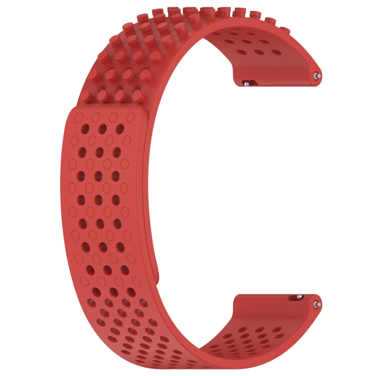For Garmin Vivoactive 4 22mm Holes Breathable 3D Dots Silicone Watch Band(Red) - Watch Bands by PMC Jewellery | Online Shopping South Africa | PMC Jewellery