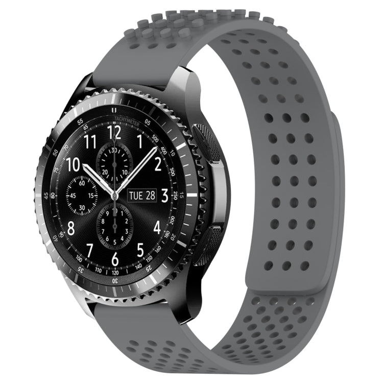 For Samsung Gear S3 Frontier 22mm Holes Breathable 3D Dots Silicone Watch Band(Grey) - Watch Bands by PMC Jewellery | Online Shopping South Africa | PMC Jewellery