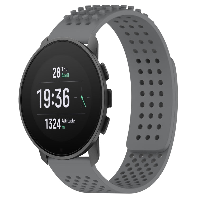 For SUUNTO 9 Peak Pro 22mm Holes Breathable 3D Dots Silicone Watch Band(Grey) -  by PMC TechLife | Online Shopping South Africa | PMC TechLife