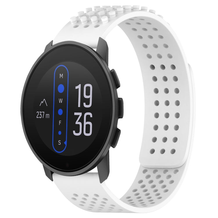 For  SUUNTO 9 Peak 22mm Holes Breathable 3D Dots Silicone Watch Band(White) -  by PMC TechLife | Online Shopping South Africa | PMC TechLife