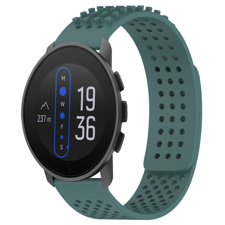 For  SUUNTO 9 Peak 22mm Holes Breathable 3D Dots Silicone Watch Band(Olive Green) -  by PMC TechLife | Online Shopping South Africa | PMC TechLife