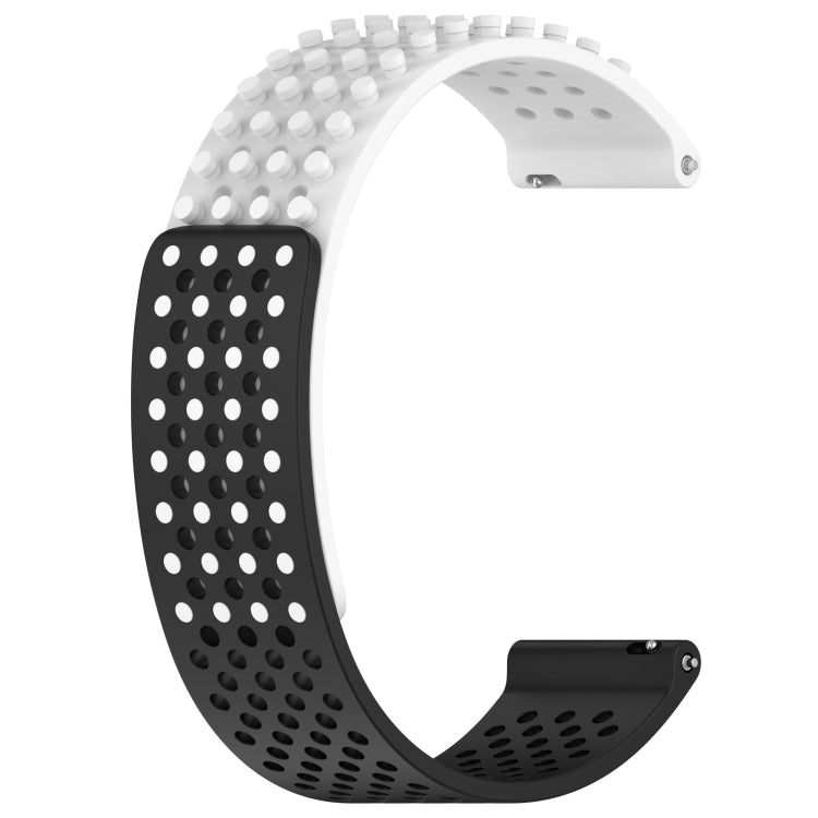 For SUUNTO 5 Peak 22mm Holes Breathable 3D Dots Silicone Watch Band(White+Black) -  by PMC TechLife | Online Shopping South Africa | PMC TechLife