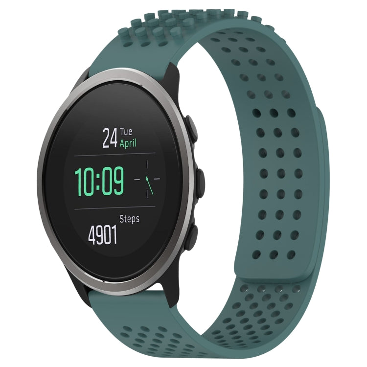 For SUUNTO 5 Peak 22mm Holes Breathable 3D Dots Silicone Watch Band(Olive Green) -  by PMC TechLife | Online Shopping South Africa | PMC TechLife