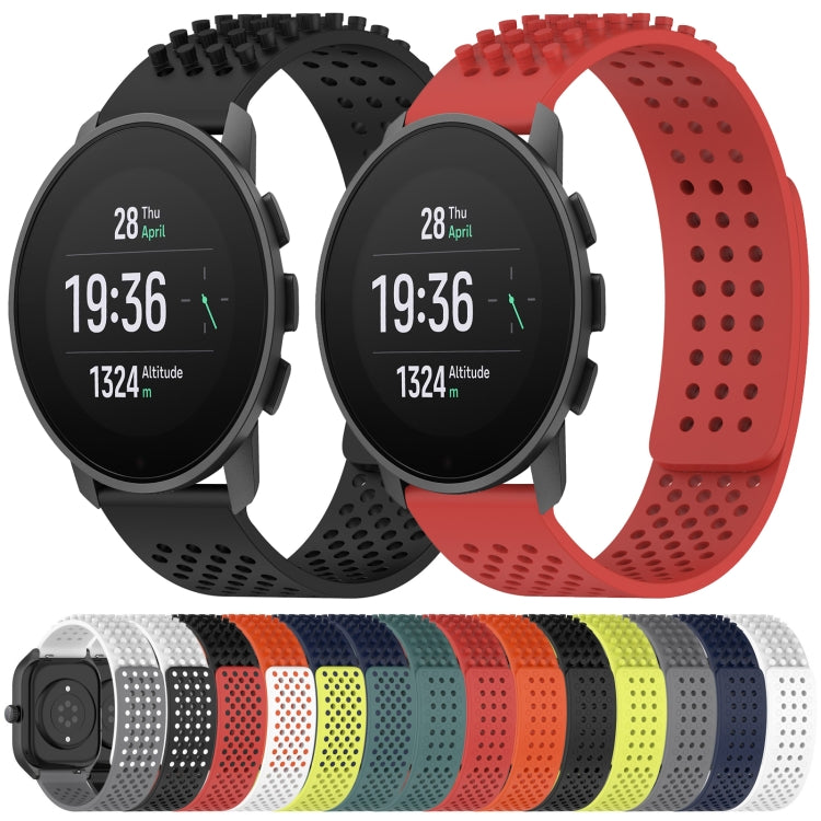 For SUUNTO 9 Peak Pro 22mm Holes Breathable 3D Dots Silicone Watch Band(Orange+White) -  by PMC TechLife | Online Shopping South Africa | PMC TechLife