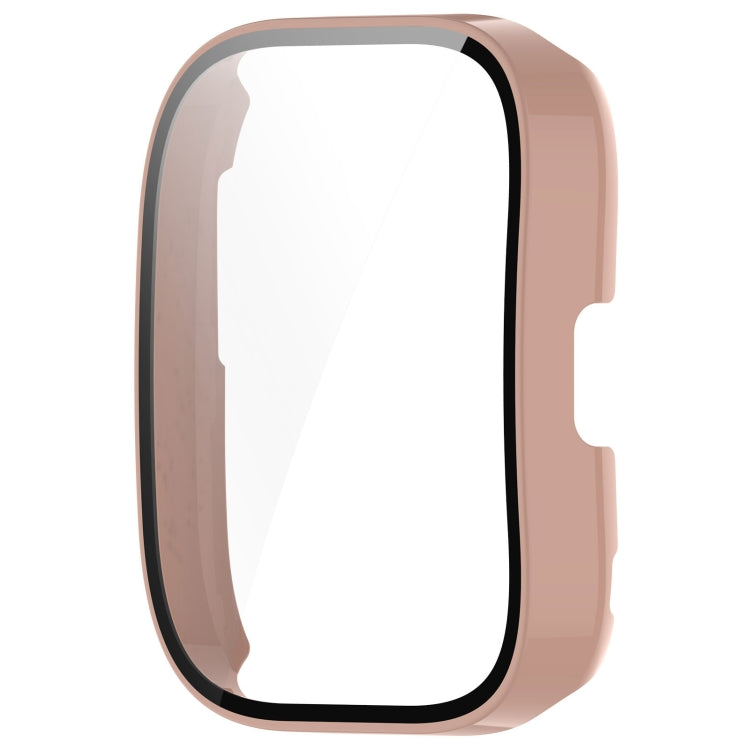 For Amazfit Bip 5 Tempered Film Integrated PC Watch Protective Case(Pink) - Watch Cases by PMC TechLife | Online Shopping South Africa | PMC TechLife | Buy Now Pay Later Mobicred