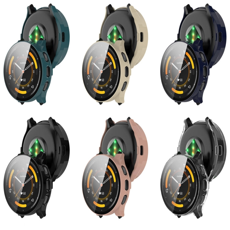 For Garmin Venu 3S PC + Tempered Film Integrated Watch Protective Case(Transparent) - Watch Cases by PMC TechLife | Online Shopping South Africa | PMC TechLife | Buy Now Pay Later Mobicred