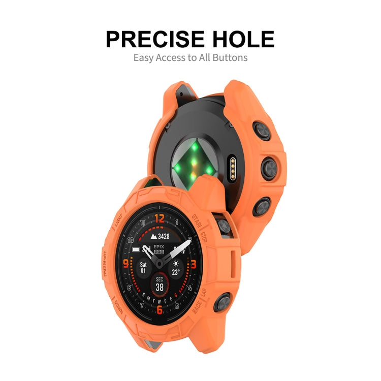 For Garmin Epix Pro 47mm / Fenix 7 / 7 Pro ENKAY Hat-Prince TPU Armor Designed Watch Protective Case(Orange) - Watch Cases by ENKAY | Online Shopping South Africa | PMC TechLife | Buy Now Pay Later Mobicred