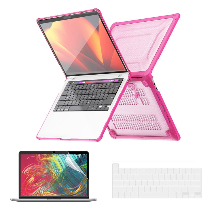 For MacBook Pro 13.3 A2251/A2289/A2338 ENKAY Hat-Prince 3 in 1 Protective Bracket Case Cover Hard Shell with TPU Keyboard Film / PET Screen Protector, Version:US(Pink) - MacBook Pro Cases by ENKAY | Online Shopping South Africa | PMC Jewellery | Buy Now Pay Later Mobicred