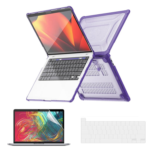 For MacBook Pro 13.3 A2251/A2289/A2338 ENKAY Hat-Prince 3 in 1 Protective Bracket Case Cover Hard Shell with TPU Keyboard Film / PET Screen Protector, Version:US(Purple) - MacBook Pro Cases by ENKAY | Online Shopping South Africa | PMC Jewellery | Buy Now Pay Later Mobicred