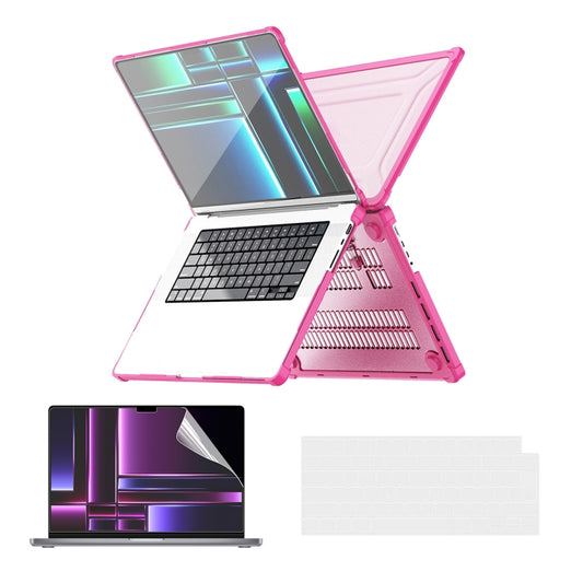 For MacBook Pro 14.2 A2442/A2779 ENKAY Hat-Prince 3 in 1 Protective Bracket Case Cover Hard Shell with TPU Keyboard Film / PET Screen Protector, Version:US(Pink) - MacBook Pro Cases by ENKAY | Online Shopping South Africa | PMC Jewellery | Buy Now Pay Later Mobicred