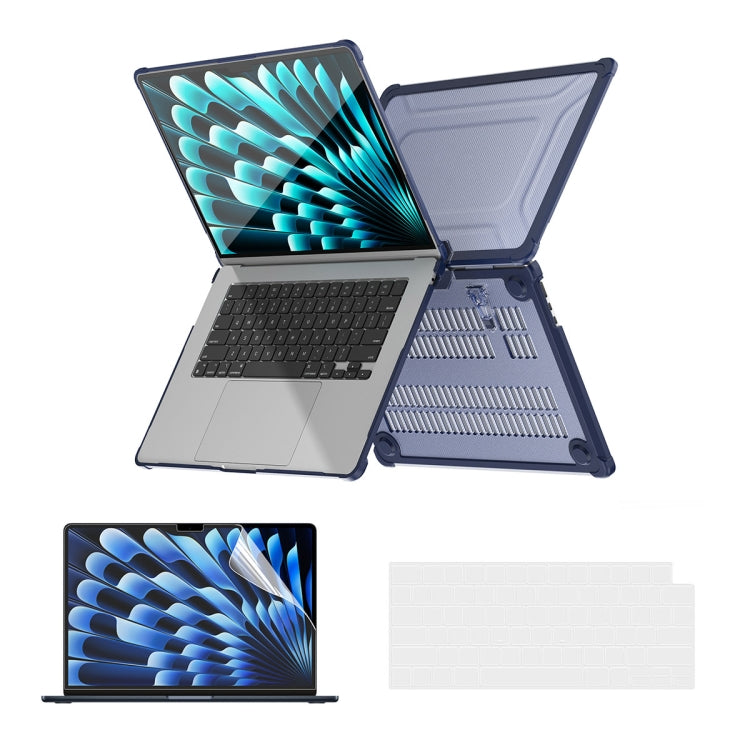 For MacBook Air 15.3 A2941 ENKAY Hat-Prince 3 in 1 Protective Bracket Case Cover Hard Shell with TPU Keyboard Film / PET Screen Protector, Version:US(Dark Blue) - free shipping - PMC Jewellery - Order now!