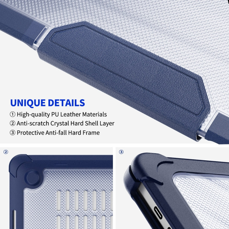 For MacBook Air 13.3 A2179/A2337 ENKAY Hat-Prince 3 in 1 Protective Bracket Case Cover Hard Shell with TPU Keyboard Film / PET Screen Protector, Version:EU(Dark Blue) - MacBook Air Cases by ENKAY | Online Shopping South Africa | PMC Jewellery | Buy Now Pay Later Mobicred