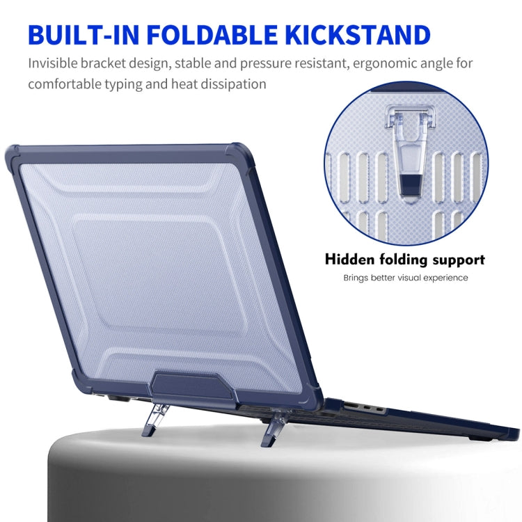 For MacBook Air 15.3 A2941/M3 2024 A3114 ENKAY Hat-Prince 3 in 1 Protective Bracket Case Cover Hard Shell with TPU Keyboard Film / PET Screen Protector, Version:EU(Dark Blue) - free shipping - PMC TechLife - Order now!