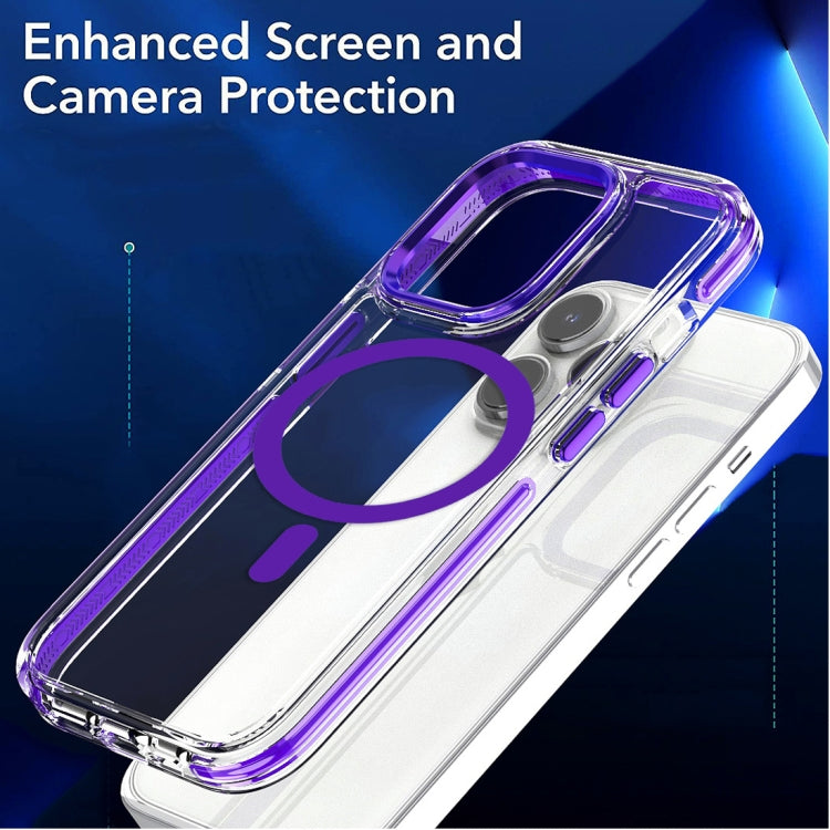 For iPhone 13 Pro Max Dual-color MagSafe TPU Hybrid Clear PC Shockproof Phone Case(Orange) - iPhone 13 Pro Max Cases by PMC TechLife | Online Shopping South Africa | PMC TechLife