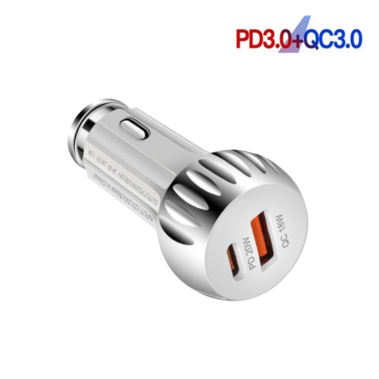 YSY-310PD 38W PD20W USB-C + QC3.0 18W USB Dual Port Fast Car Charger(White) - Car Charger by PMC Jewellery | Online Shopping South Africa | PMC Jewellery | Buy Now Pay Later Mobicred