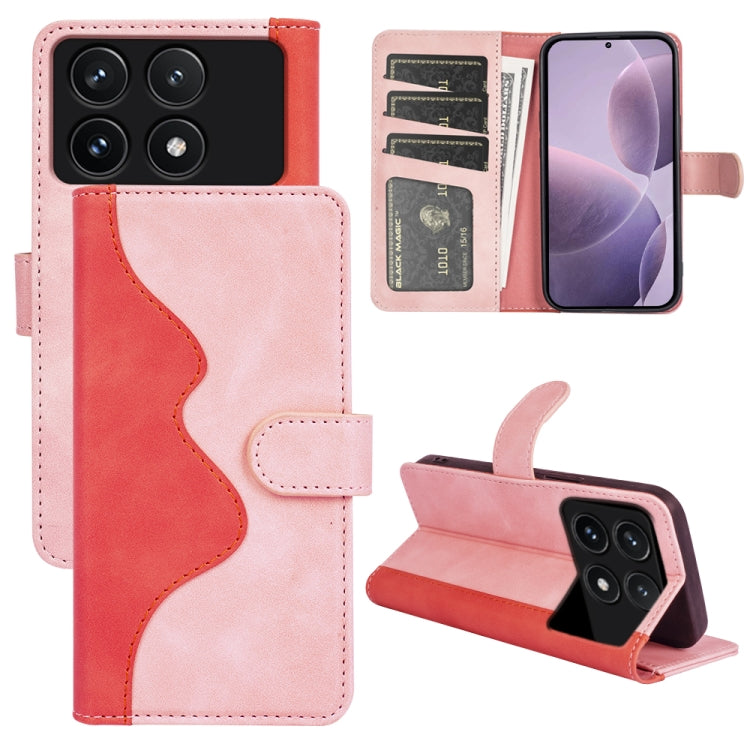 For Xiaomi Redmi K70 Stitching Horizontal Flip Leather Phone Case(Red) - K70 Cases by PMC Jewellery | Online Shopping South Africa | PMC Jewellery | Buy Now Pay Later Mobicred