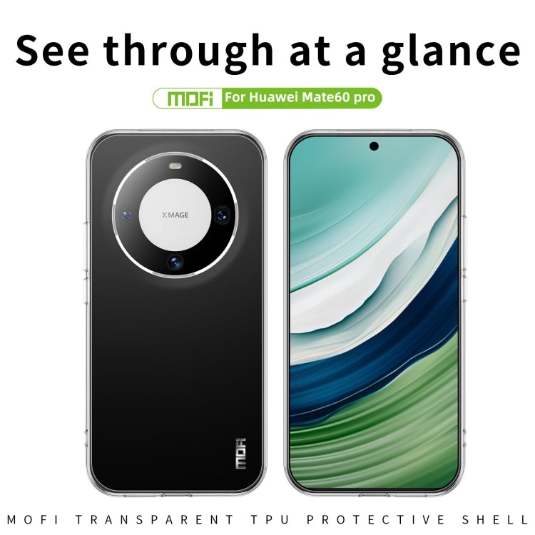 For Huawei Mate 60 Pro MOFI Ming Series Ultra-thin TPU Phone Case(Transparent) - Huawei Cases by MOFI | Online Shopping South Africa | PMC TechLife | Buy Now Pay Later Mobicred