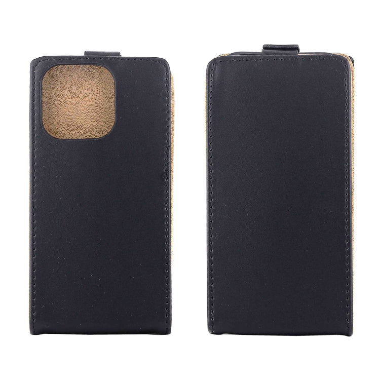 For iPhone 16 Pro Vertical Flip Leather Phone Case with Card Slot(Black) - iPhone 16 Pro Cases by PMC Jewellery | Online Shopping South Africa | PMC Jewellery | Buy Now Pay Later Mobicred