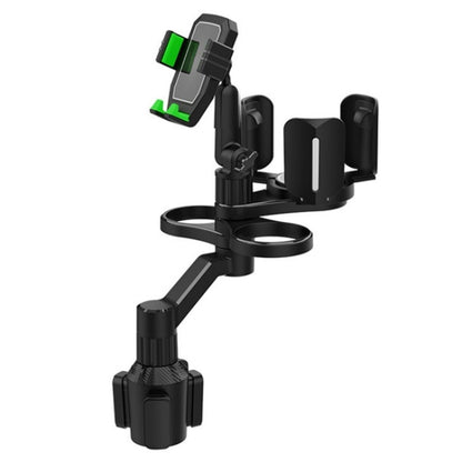 D04 Wth 2 Coffee Cup Car Cup Holder Adjustable Rotating Cell Phone Car Mount Holder(Green) - Car Drink Holders by PMC Jewellery | Online Shopping South Africa | PMC Jewellery | Buy Now Pay Later Mobicred