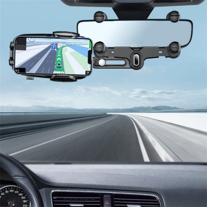 R010 Universal Vehicle Rearview Mirror Phone Holder Multifunctional Retractable Cell Phone Car Mount(Green) - Car Holders by PMC Jewellery | Online Shopping South Africa | PMC Jewellery | Buy Now Pay Later Mobicred