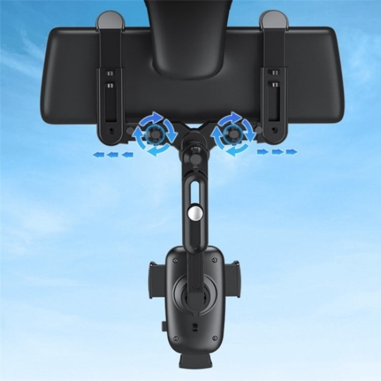 R010 Universal Vehicle Rearview Mirror Phone Holder Multifunctional Retractable Cell Phone Car Mount(Green) - Car Holders by PMC TechLife | Online Shopping South Africa | PMC TechLife | Buy Now Pay Later Mobicred