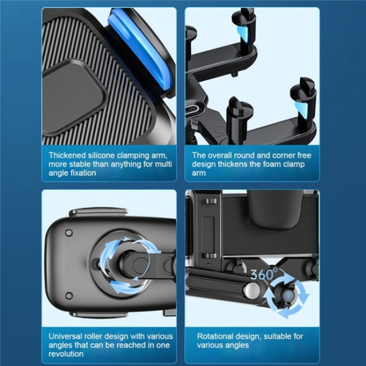 R009 Universal Vehicle Retractable Phone Clip Holder Car Rearview Mirror Cell Phone Mount(Black) - Car Holders by PMC TechLife | Online Shopping South Africa | PMC TechLife | Buy Now Pay Later Mobicred
