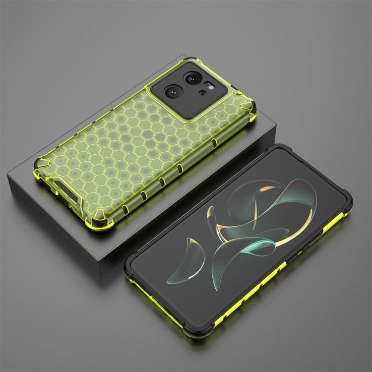 For Xiaomi 13T Pro Shockproof Honeycomb Phone Case(Green) - Xiaomi Cases by PMC Jewellery | Online Shopping South Africa | PMC Jewellery | Buy Now Pay Later Mobicred