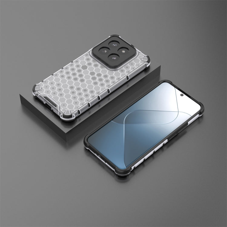 For Xiaomi 14 Pro Shockproof Honeycomb Phone Case(White) - 14 Pro Cases by PMC TechLife | Online Shopping South Africa | PMC TechLife | Buy Now Pay Later Mobicred