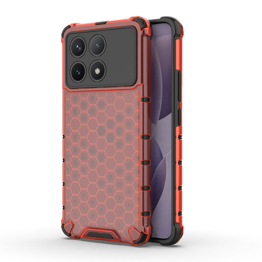 For Redmi K70 Shockproof Honeycomb Phone Case(Red) - Xiaomi Cases by PMC Jewellery | Online Shopping South Africa | PMC Jewellery