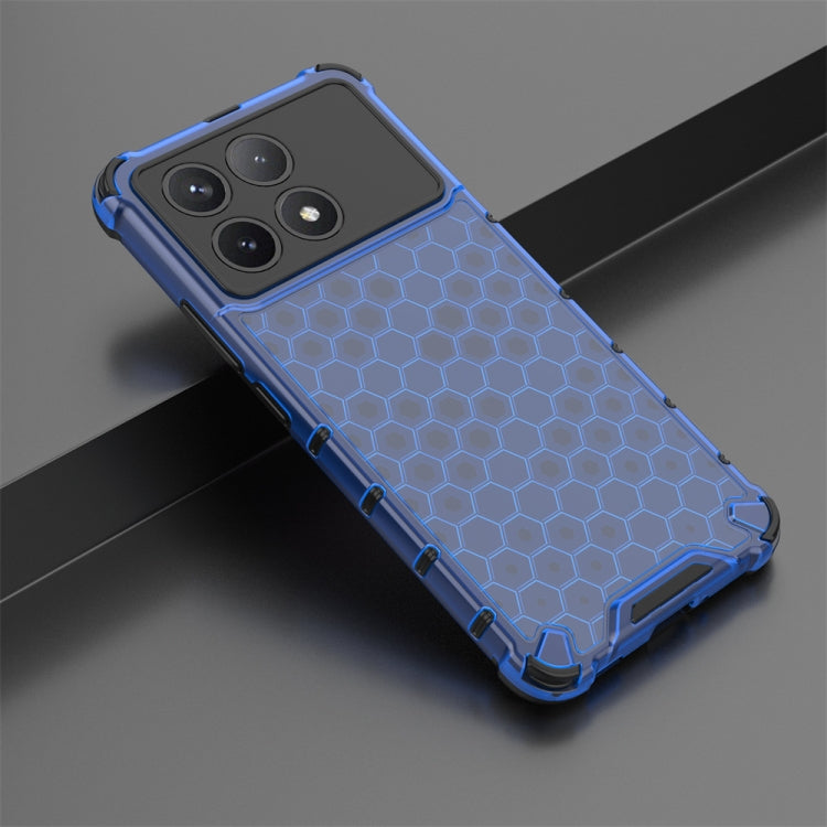 For Redmi K70 Shockproof Honeycomb Phone Case(Blue) - Xiaomi Cases by PMC Jewellery | Online Shopping South Africa | PMC Jewellery | Buy Now Pay Later Mobicred