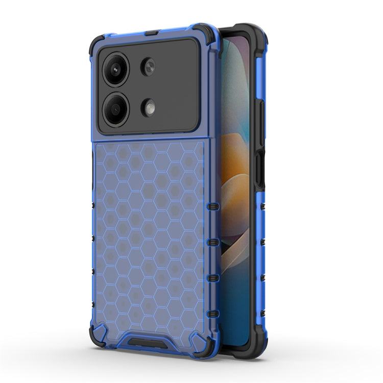 For Redmi Note 13R Pro Shockproof Honeycomb Phone Case(Blue) - Xiaomi Cases by PMC Jewellery | Online Shopping South Africa | PMC Jewellery | Buy Now Pay Later Mobicred