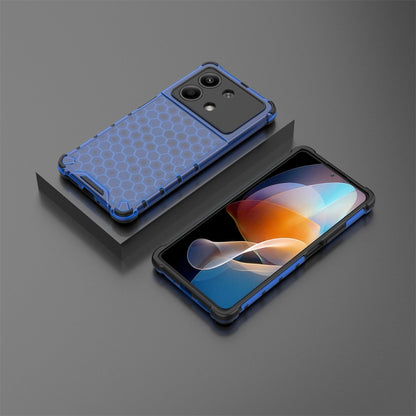 For Redmi Note 13R Pro Shockproof Honeycomb Phone Case(Blue) - Xiaomi Cases by PMC Jewellery | Online Shopping South Africa | PMC Jewellery | Buy Now Pay Later Mobicred