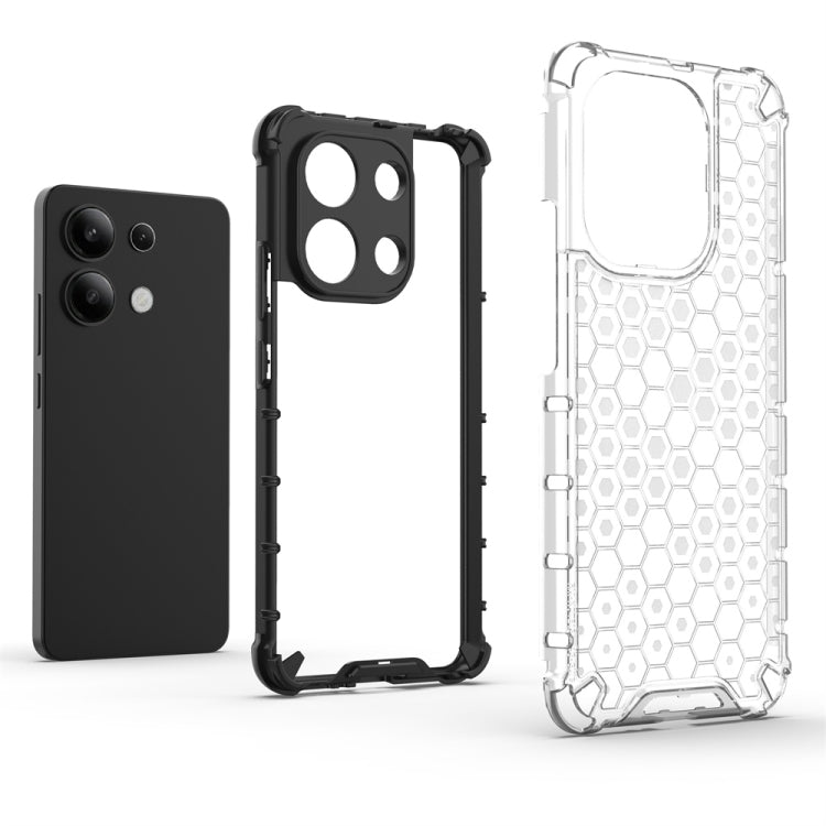 For Redmi Note 13 4G Global Shockproof Honeycomb Phone Case(Black) - Xiaomi Cases by PMC Jewellery | Online Shopping South Africa | PMC Jewellery | Buy Now Pay Later Mobicred