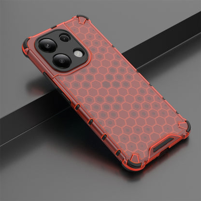 For Redmi Note 13 4G Global Shockproof Honeycomb Phone Case(Red) - Xiaomi Cases by PMC Jewellery | Online Shopping South Africa | PMC Jewellery | Buy Now Pay Later Mobicred