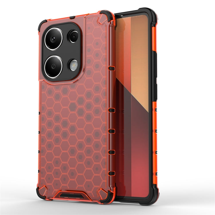 For Redmi Note 13 Pro 4G Shockproof Honeycomb Phone Case(Red) - Note 13 Pro Cases by PMC Jewellery | Online Shopping South Africa | PMC Jewellery | Buy Now Pay Later Mobicred