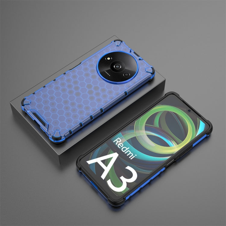 For Xiaomi Redmi A3 Shockproof Honeycomb Phone Case(Blue) - Xiaomi Cases by PMC Jewellery | Online Shopping South Africa | PMC Jewellery | Buy Now Pay Later Mobicred