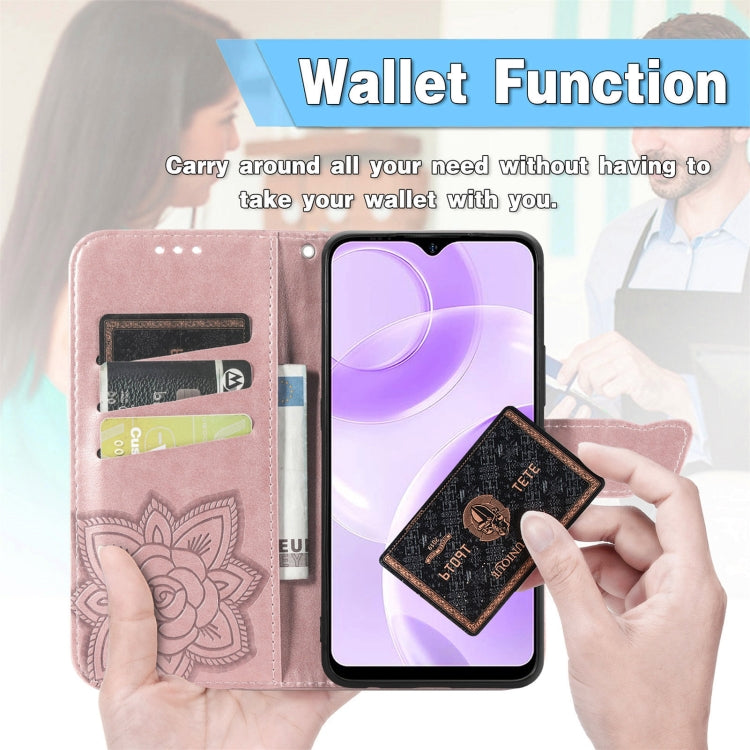 For Ulefone Note 15 Butterfly Love Flower Embossed Leather Phone Case(Blue) - Ulefone Cases by PMC Jewellery | Online Shopping South Africa | PMC Jewellery | Buy Now Pay Later Mobicred