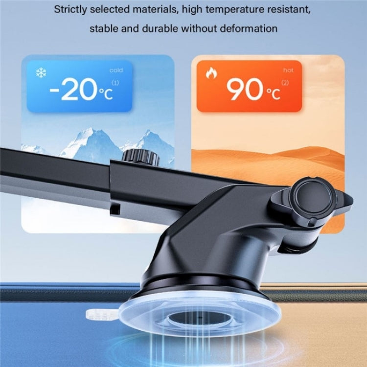 D46+101+K5 Universal Suction Cup Car Center Console Phone Mount Bracket With Telescopic Arm - Car Holders by PMC TechLife | Online Shopping South Africa | PMC TechLife | Buy Now Pay Later Mobicred