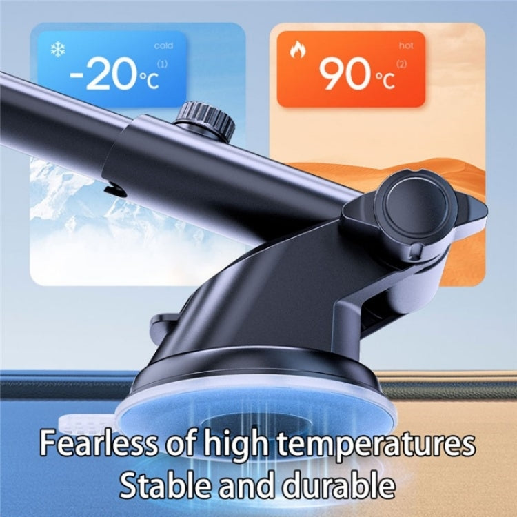 D39+105 With Air Vent Clip Suction Cup Base Telescopic Arm Automatic Clamp Car Phone Holder Bracket - Car Holders by PMC TechLife | Online Shopping South Africa | PMC TechLife | Buy Now Pay Later Mobicred