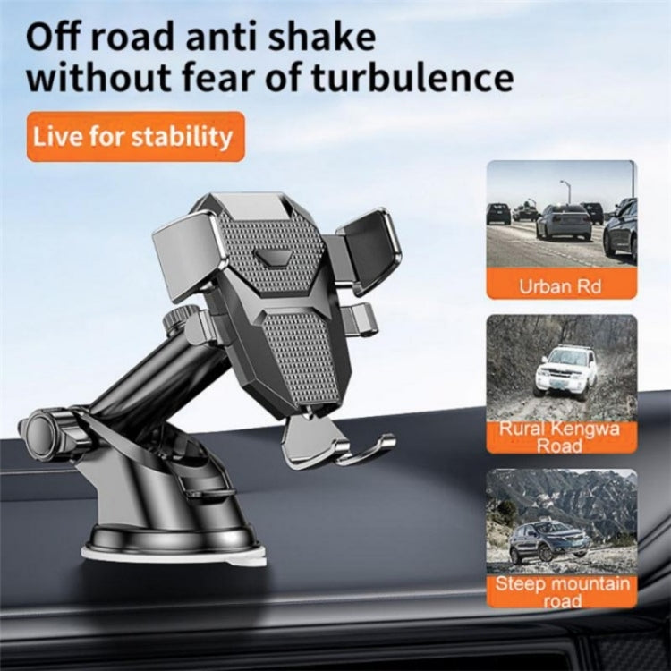 D25+105+K5 Auto Locking Car Phone Clip Telescopic Suction Cup Dashboard Phone Mount Holder(Red) - Universal Car Holders by PMC TechLife | Online Shopping South Africa | PMC TechLife | Buy Now Pay Later Mobicred