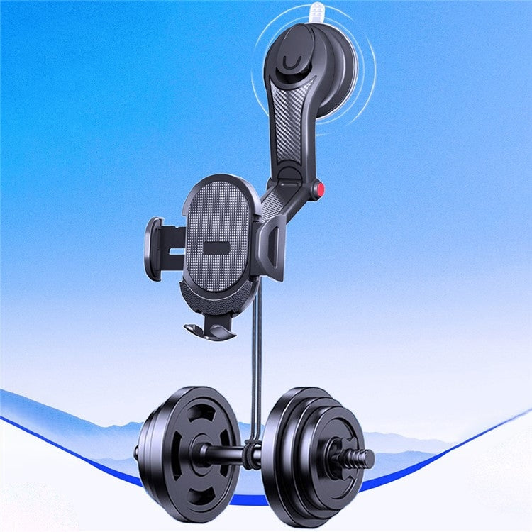 ES33 Car Mobile Phone Holder Bracket Carbon Fiber 360 Degree Rotation Suction Cup Mount(Red) - Car Holders by PMC TechLife | Online Shopping South Africa | PMC TechLife | Buy Now Pay Later Mobicred