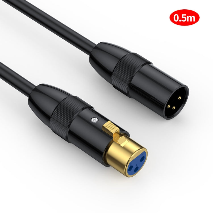 JUNSUNMAY XLR Male to Female Mic Cord 3 Pin Audio Cable Balanced Shielded Cable, Length:0.5m - Microphone Audio Cable & Connector by JUNSUNMAY | Online Shopping South Africa | PMC Jewellery | Buy Now Pay Later Mobicred