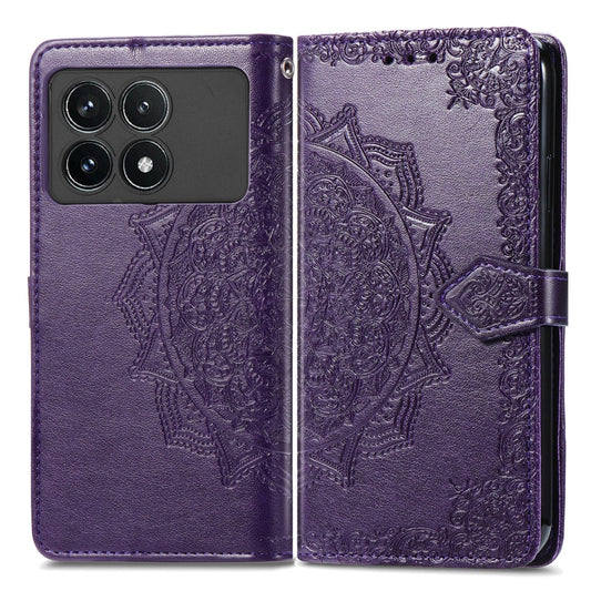 For Xiaomi Redmi K70 Pro Mandala Flower Embossed Leather Phone Case(Purple) - K70 Pro Cases by PMC Jewellery | Online Shopping South Africa | PMC Jewellery | Buy Now Pay Later Mobicred