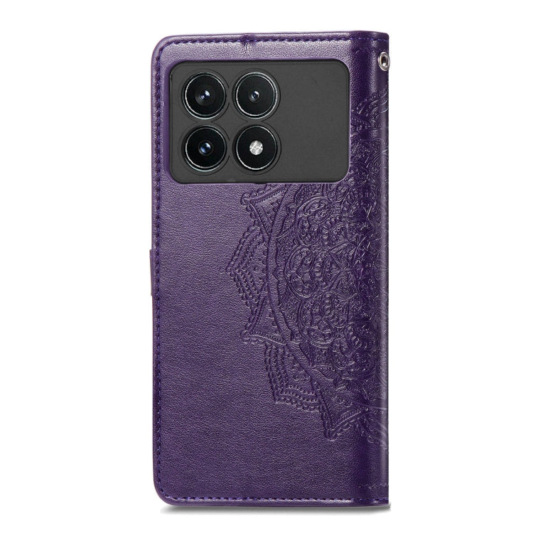 For Xiaomi Redmi K70 Pro Mandala Flower Embossed Leather Phone Case(Purple) - K70 Pro Cases by PMC Jewellery | Online Shopping South Africa | PMC Jewellery | Buy Now Pay Later Mobicred