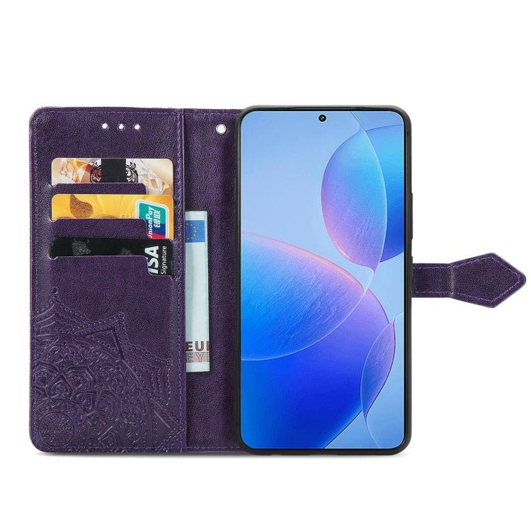 For Xiaomi Redmi K70 Pro Mandala Flower Embossed Leather Phone Case(Purple) - K70 Pro Cases by PMC Jewellery | Online Shopping South Africa | PMC Jewellery | Buy Now Pay Later Mobicred