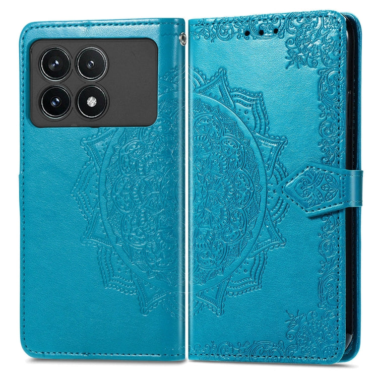 For Xiaomi Redmi K70 Pro Mandala Flower Embossed Leather Phone Case(Blue) - K70 Pro Cases by PMC Jewellery | Online Shopping South Africa | PMC Jewellery | Buy Now Pay Later Mobicred