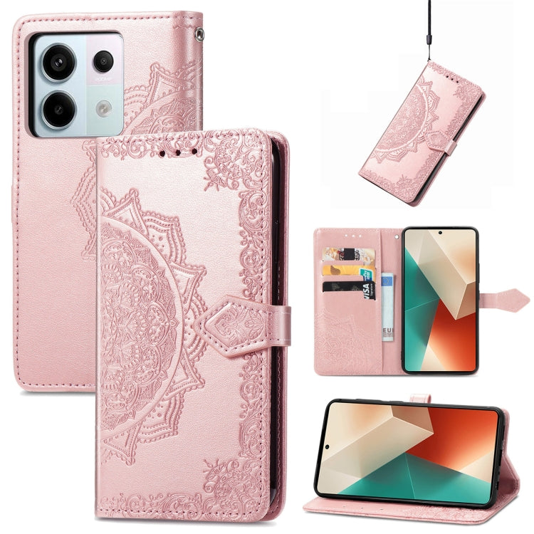 For Xiaomi Redmi Note 13 Pro Mandala Flower Embossed Leather Phone Case(Rose Gold) - Note 13 Pro Cases by PMC Jewellery | Online Shopping South Africa | PMC Jewellery | Buy Now Pay Later Mobicred