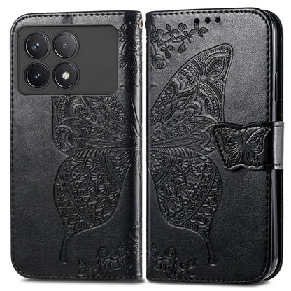 For Xiaomi Redmi K70 Butterfly Love Flower Embossed Leather Phone Case(Black) - K70 Cases by PMC Jewellery | Online Shopping South Africa | PMC Jewellery | Buy Now Pay Later Mobicred