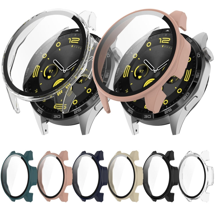 For Huawei Watch GT 4 46mm PC + Tempered Film Integrated Watch Protective Case(Black) - Watch Cases by PMC TechLife | Online Shopping South Africa | PMC TechLife | Buy Now Pay Later Mobicred